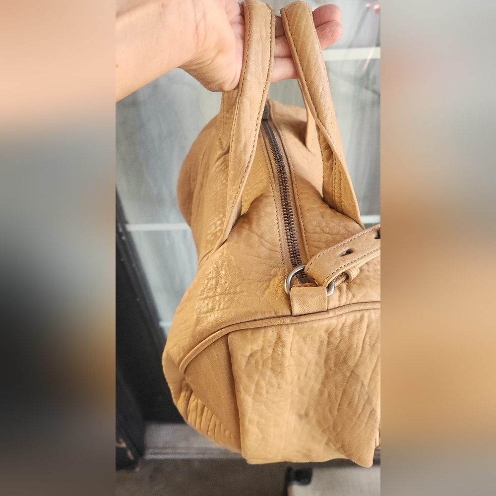 ALEXANDER WANG TAUPE LEATHER ROCCO TOP HANDLE SHOULDER STRAP BAG - Picture 5 of 10